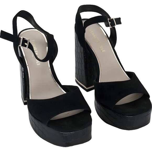 Kenneth Cole New York Black Dolly Platform Heels Women 7.5 M - Picture 1 of 6
